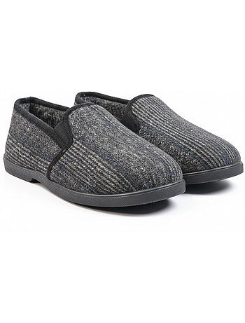 Zapatillas de casa charentaises hombre forradas ozabi, caña textil a cuadros