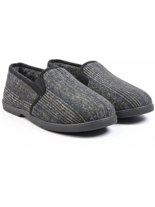 Zapatillas de casa charentaises hombre forradas ozabi, caña textil a cuadros - Kiabi Zapatillas de casa charentaises hombre forradas ozabi, caña textil a cuadros - Kiabi