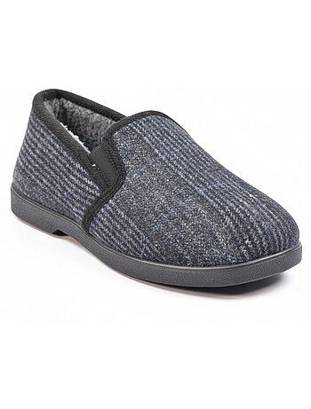 Zapatillas de casa charentaises hombre forradas ozabi, caña textil a cuadros
