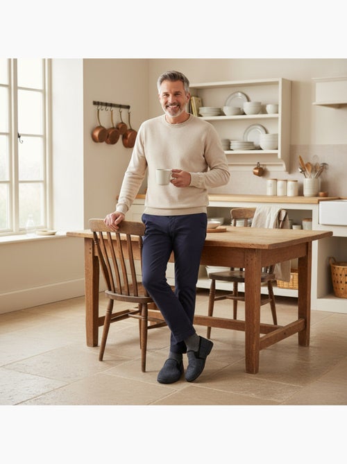 Zapatillas de casa charentaises hombre forradas ozabi, caña textil a cuadros - Kiabi Zapatillas de casa charentaises hombre forradas ozabi, caña textil a cuadros - Kiabi