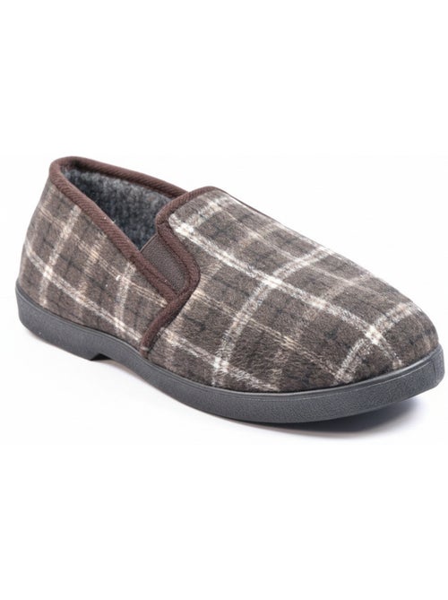 Zapatillas de casa charentaises hombre forradas ozabi, caña textil a cuadros - Kiabi Zapatillas de casa charentaises hombre forradas ozabi, caña textil a cuadros - Kiabi