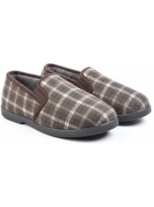 Zapatillas de casa charentaises hombre forradas ozabi, caña textil a cuadros - Kiabi Zapatillas de casa charentaises hombre forradas ozabi, caña textil a cuadros - Kiabi