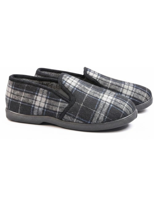 Zapatillas de casa charentaises hombre forradas ozabi, caña textil a cuadros - Kiabi Zapatillas de casa charentaises hombre forradas ozabi, caña textil a cuadros - Kiabi