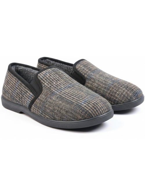 Zapatillas de casa charentaises hombre forradas ozabi, caña textil a cuadros - Kiabi Zapatillas de casa charentaises hombre forradas ozabi, caña textil a cuadros - Kiabi