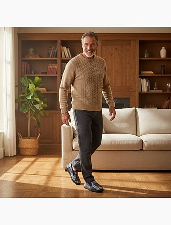 Zapatillas de casa charentaises hombre forradas ozabi suela antideslizante