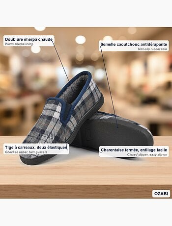 Zapatillas de casa charentaises hombre forradas ozabi suela antideslizante