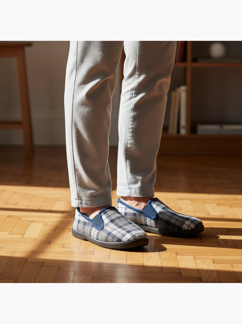 Zapatillas de casa charentaises hombre forradas ozabi suela antideslizante Azul marino - Kiabi
