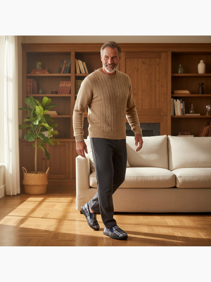 Zapatillas de casa charentaises hombre forradas ozabi suela antideslizante Azul marino - Kiabi
