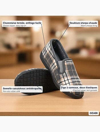 Zapatillas de casa charentaises hombre forradas ozabi suela antideslizante
