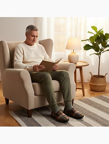 Zapatillas de casa charentaises hombre forradas ozabi suela antideslizante
