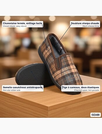 Zapatillas de casa charentaises hombre forradas ozabi suela antideslizante