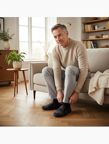 Zapatillas de casa charentaises hombre forradas ozabi suela antideslizante