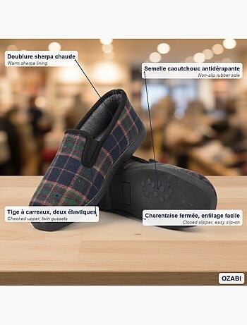 Zapatillas de casa charentaises hombre forradas ozabi suela antideslizante