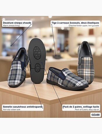 Zapatillas de casa charentaises hombre ozabi pack de 2 pares suela antideslizante