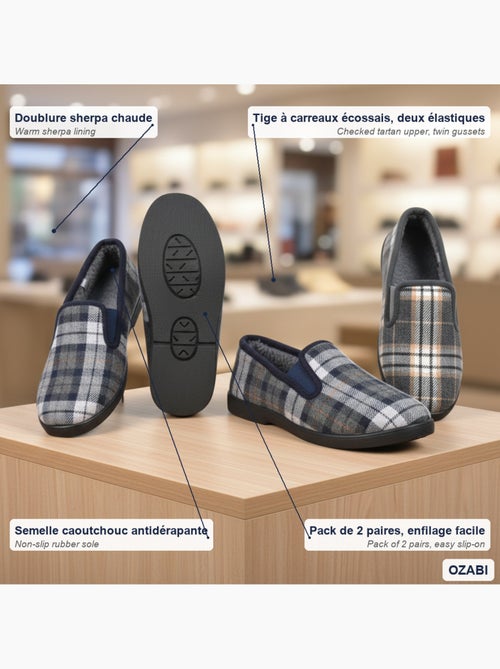 Zapatillas de casa charentaises hombre ozabi pack de 2 pares suela antideslizante - Kiabi