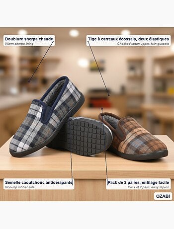 Zapatillas de casa charentaises hombre ozabi pack de 2 pares suela antideslizante