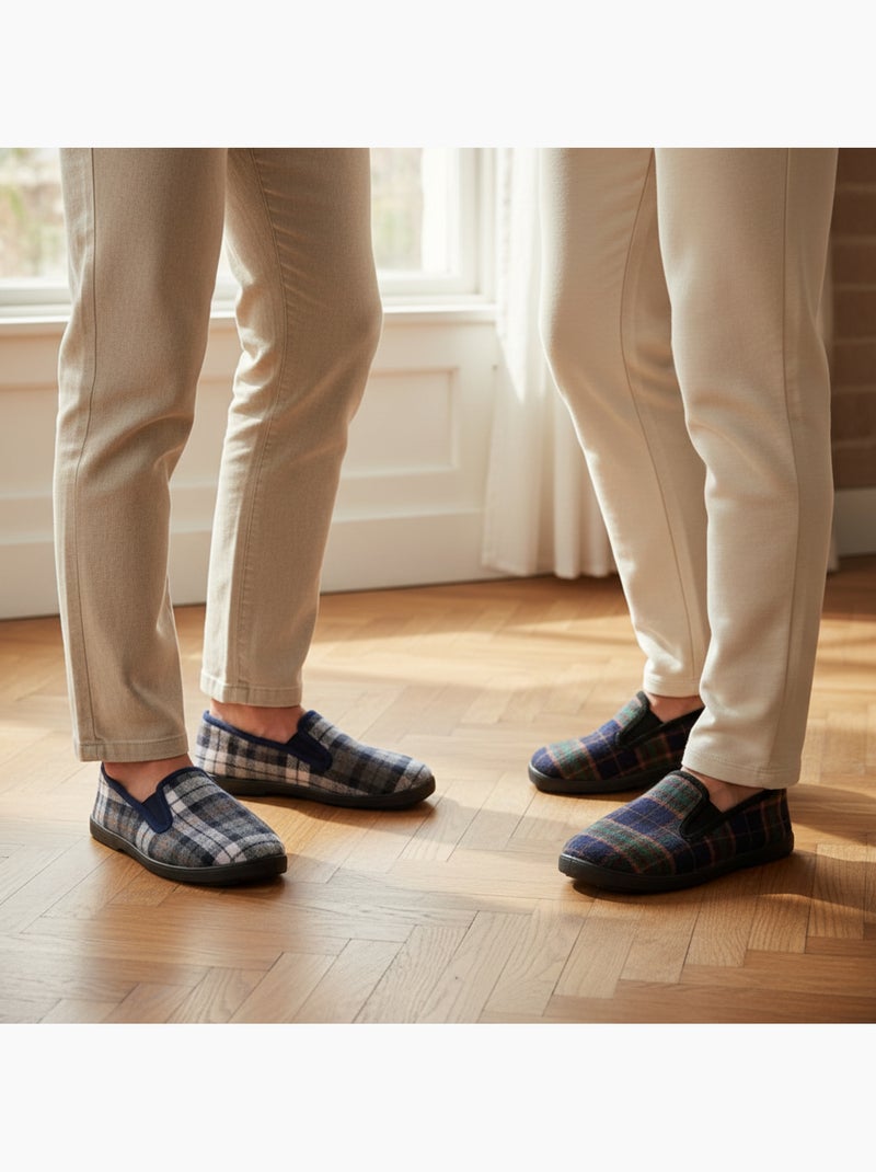 Zapatillas de casa charentaises hombre ozabi pack de 2 pares suela antideslizante Azul Verde - Kiabi