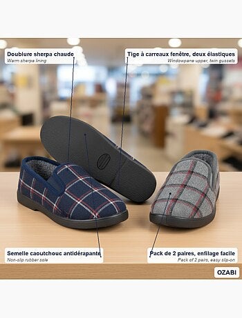 Zapatillas de casa charentaises hombre ozabi pack de 2 pares suela antideslizante
