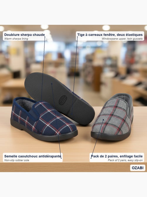 Zapatillas de casa charentaises hombre ozabi pack de 2 pares suela antideslizante - Kiabi