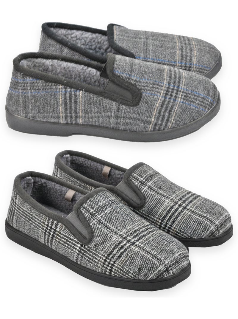 Zapatillas de casa charentaises hombre ozabi pack de 2 pares suela antideslizante Gris gris claro - Kiabi