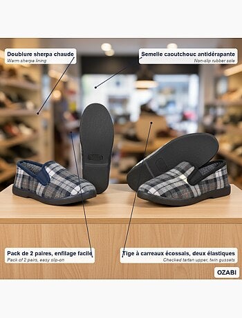 Zapatillas de casa charentaises hombre ozabi pack de 2 pares suela antideslizante