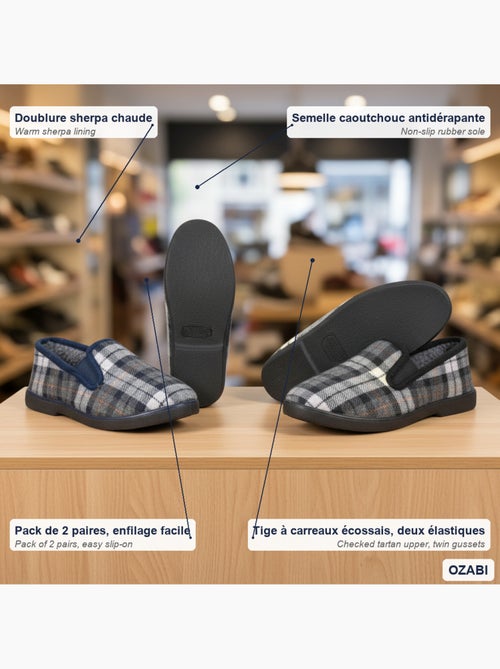 Zapatillas de casa charentaises hombre ozabi pack de 2 pares suela antideslizante - Kiabi