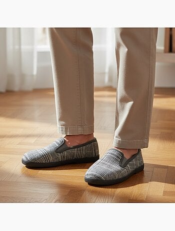 Zapatillas de casa charentaises hombre ozabi prince-de-galles antideslizantes