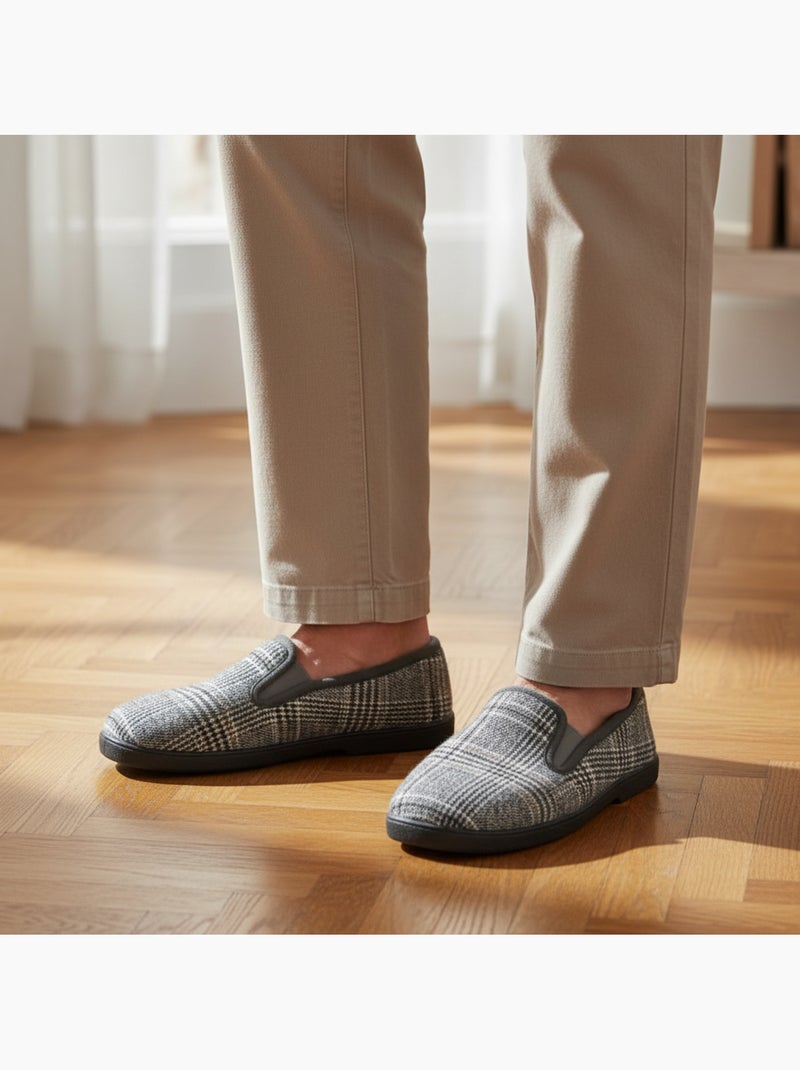 Zapatillas de casa charentaises hombre ozabi prince-de-galles antideslizantes Gris - Kiabi