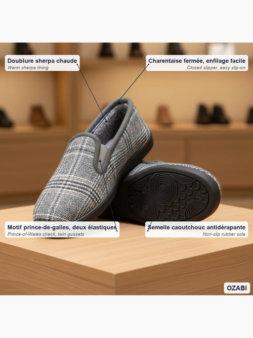 Zapatillas de casa charentaises hombre ozabi prince-de-galles antideslizantes - Kiabi