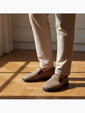 Zapatillas de casa charentaises hombre ozabi prince-de-galles antideslizantes