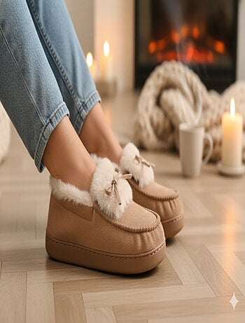 Zapatillas de casa Charentaises mujer terciopelo MD10154