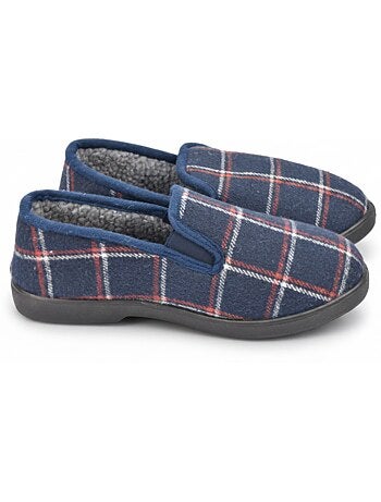 Zapatillas de casa charentaisias hombre forradas cuadros antideslizantes ozabi