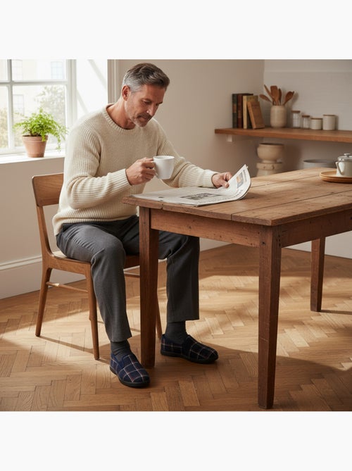 Zapatillas de casa charentaisias hombre forradas cuadros antideslizantes ozabi - Kiabi