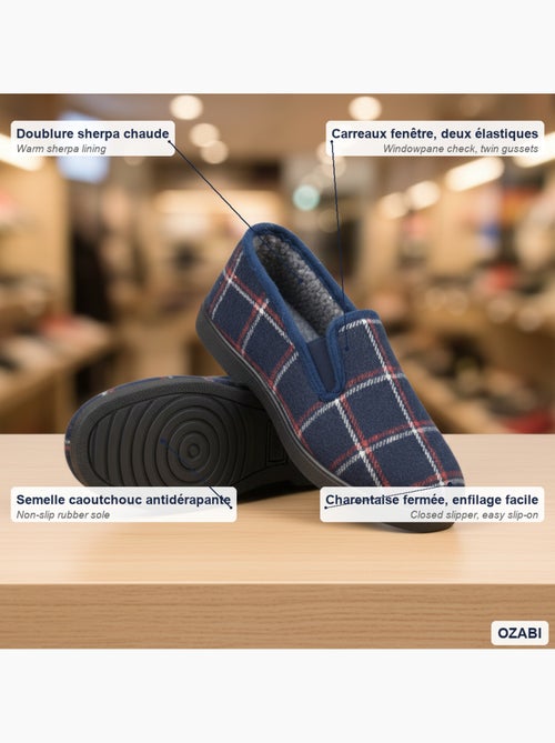 Zapatillas de casa charentaisias hombre forradas cuadros antideslizantes ozabi - Kiabi