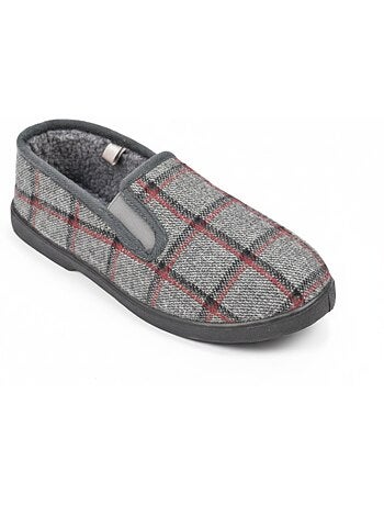 Zapatillas de casa charentaisias hombre forradas cuadros antideslizantes ozabi