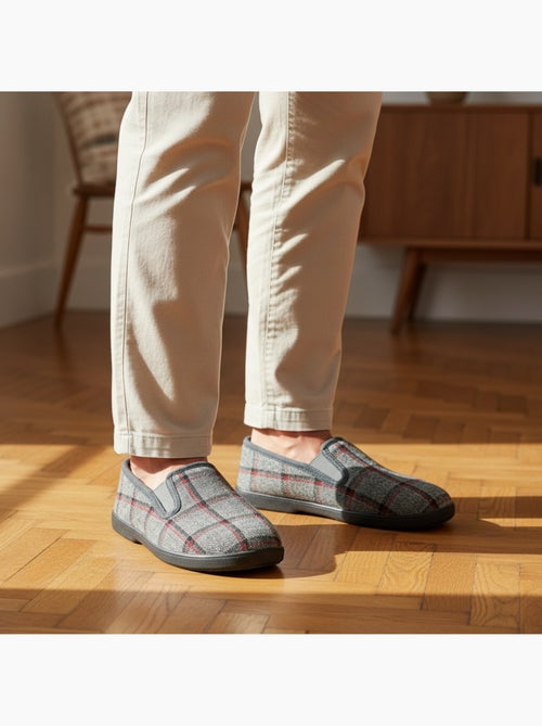 Zapatillas de casa charentaisias hombre forradas cuadros antideslizantes ozabi - Kiabi