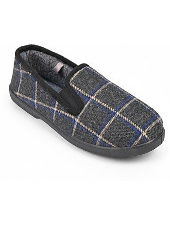 Zapatillas de casa charentaisias hombre forradas cuadros antideslizantes ozabi