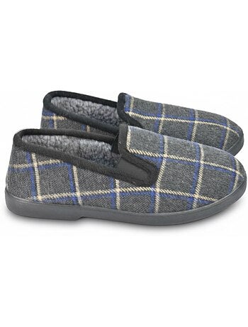 Zapatillas de casa charentaisias hombre forradas cuadros antideslizantes ozabi