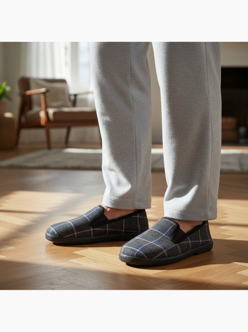 Zapatillas de casa charentaisias hombre forradas cuadros antideslizantes ozabi - Kiabi