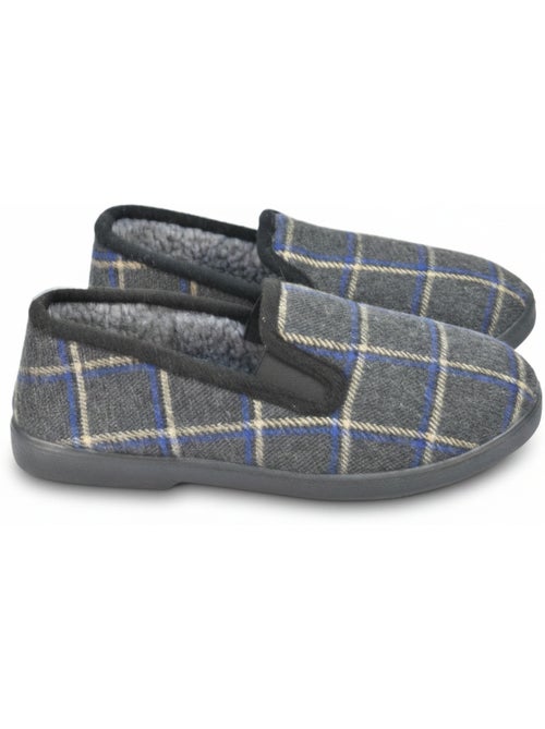 Zapatillas de casa charentaisias hombre forradas cuadros antideslizantes ozabi - Kiabi