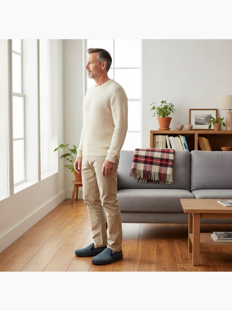 Zapatillas de casa charentaisses hombre ozabi efecto estructurado Azul - Kiabi