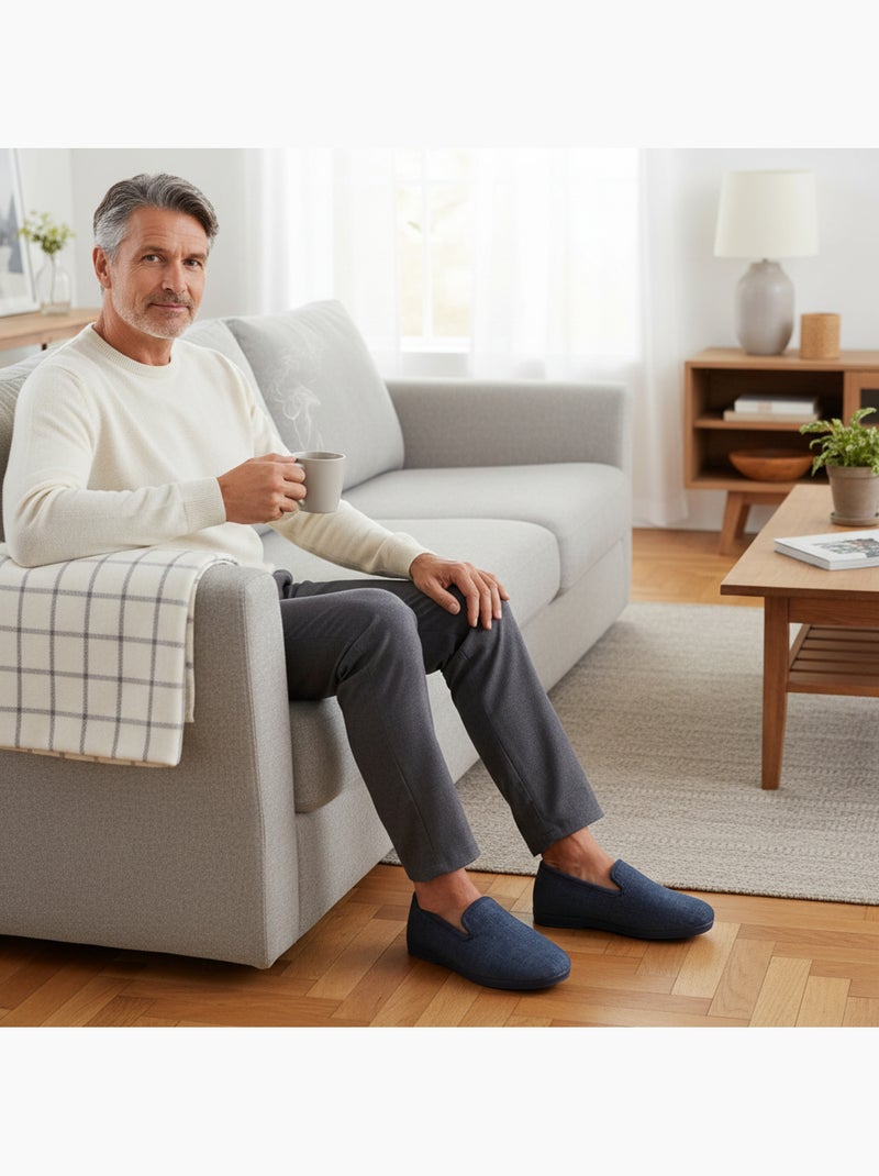 Zapatillas de casa charentaisses hombre ozabi efecto estructurado Azul marino - Kiabi