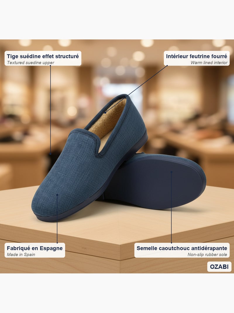 Zapatillas de casa charentaisses hombre ozabi efecto estructurado Azul marino - Kiabi