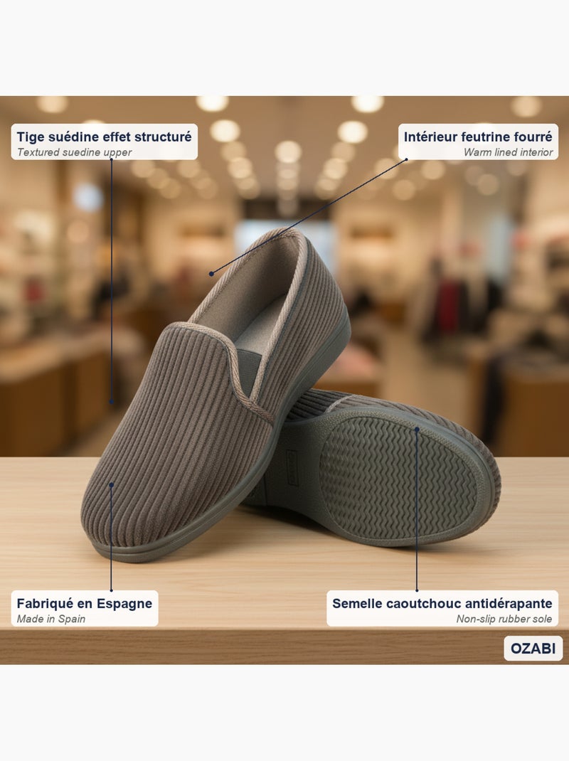 Zapatillas de casa charentaisses hombre ozabi efecto estructurado Gris - Kiabi