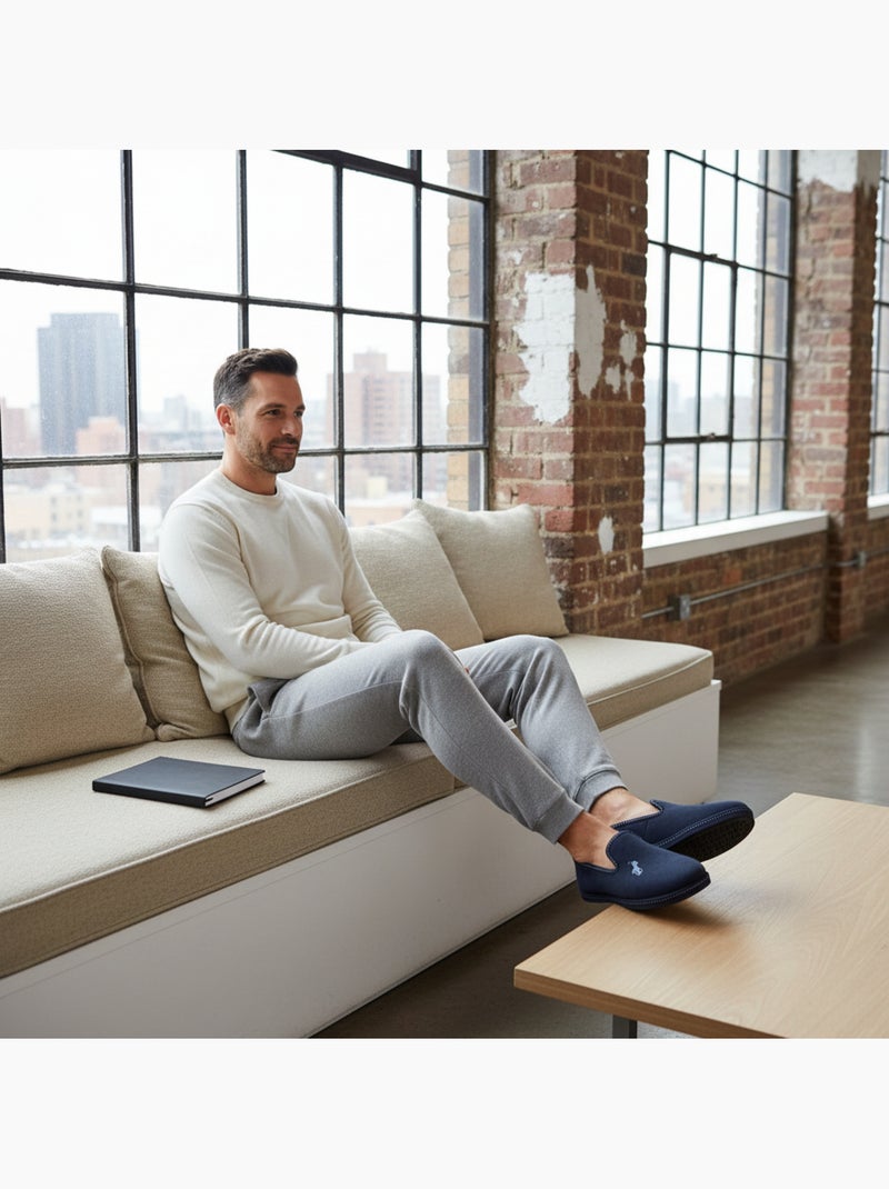 Zapatillas de casa charentesas hombre ozabi bordado fantasía Azul - Kiabi