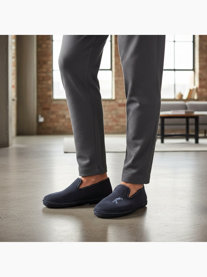 Zapatillas de casa charentesas hombre ozabi bordado fantasía Azul marino - Kiabi