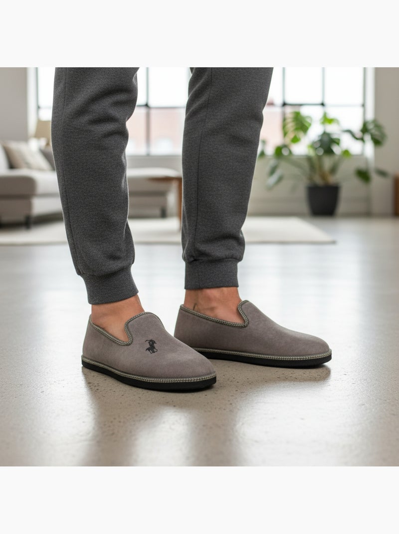 Zapatillas de casa charentesas hombre ozabi bordado fantasía Gris ratón - Kiabi