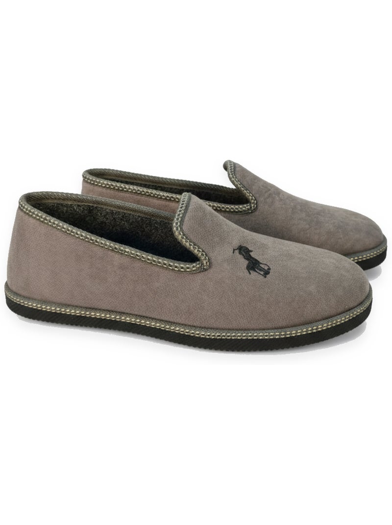 Zapatillas de casa charentesas hombre ozabi bordado fantasía Gris ratón - Kiabi