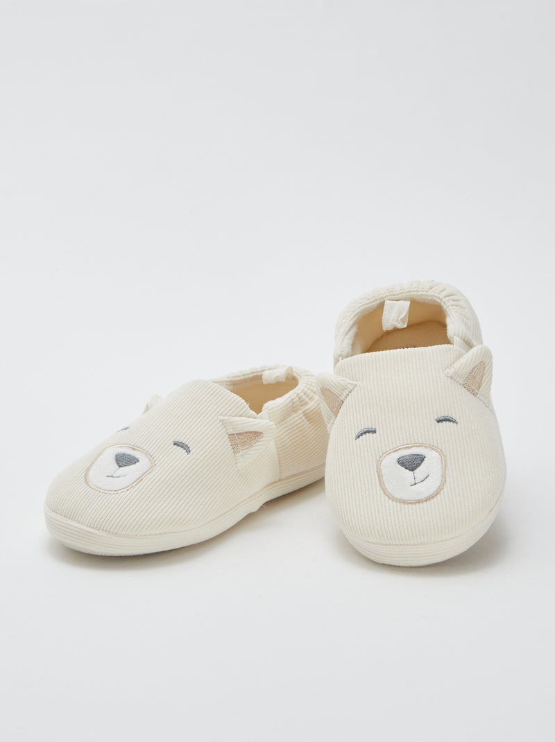 Zapatillas de casa con adorno de animal Beige - Kiabi