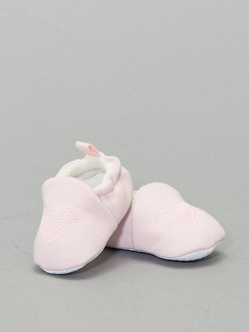 Zapatillas de casa con bordado de 'corazón' rosa - Kiabi